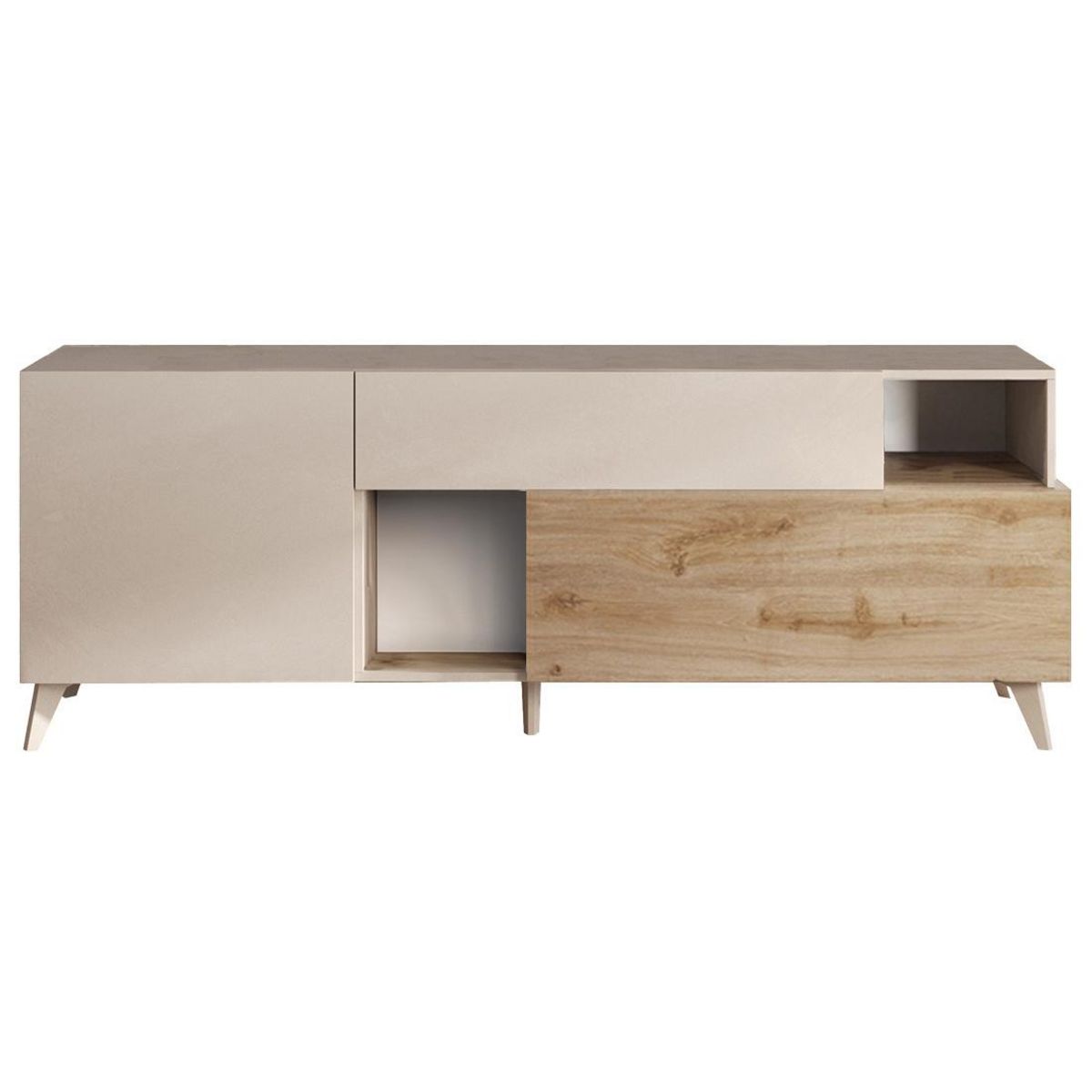 BEST MOBILIER Estelle - meuble tv - 2 portes et 1 tiroir - 181 cm