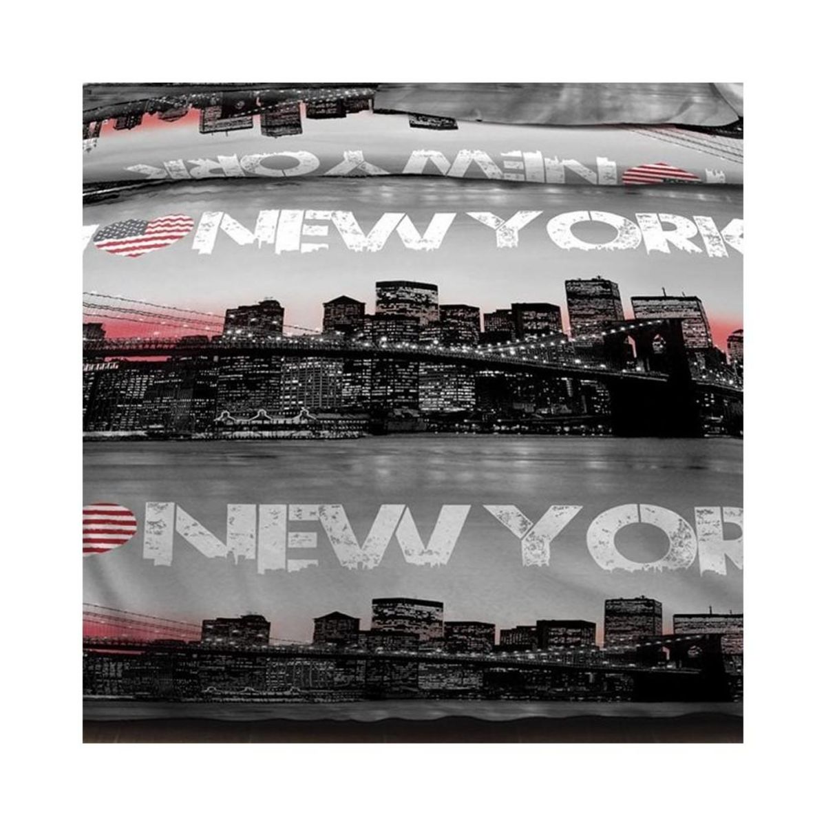 Kaliss Parure de drap 4 pièces New-York 100% coton 57 fils