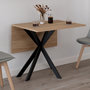 Voir la diapositive 2 : ID MARKET Table console pliable ALIX 2-4 personnes pied araignée bois et noir 103 x 76 cm