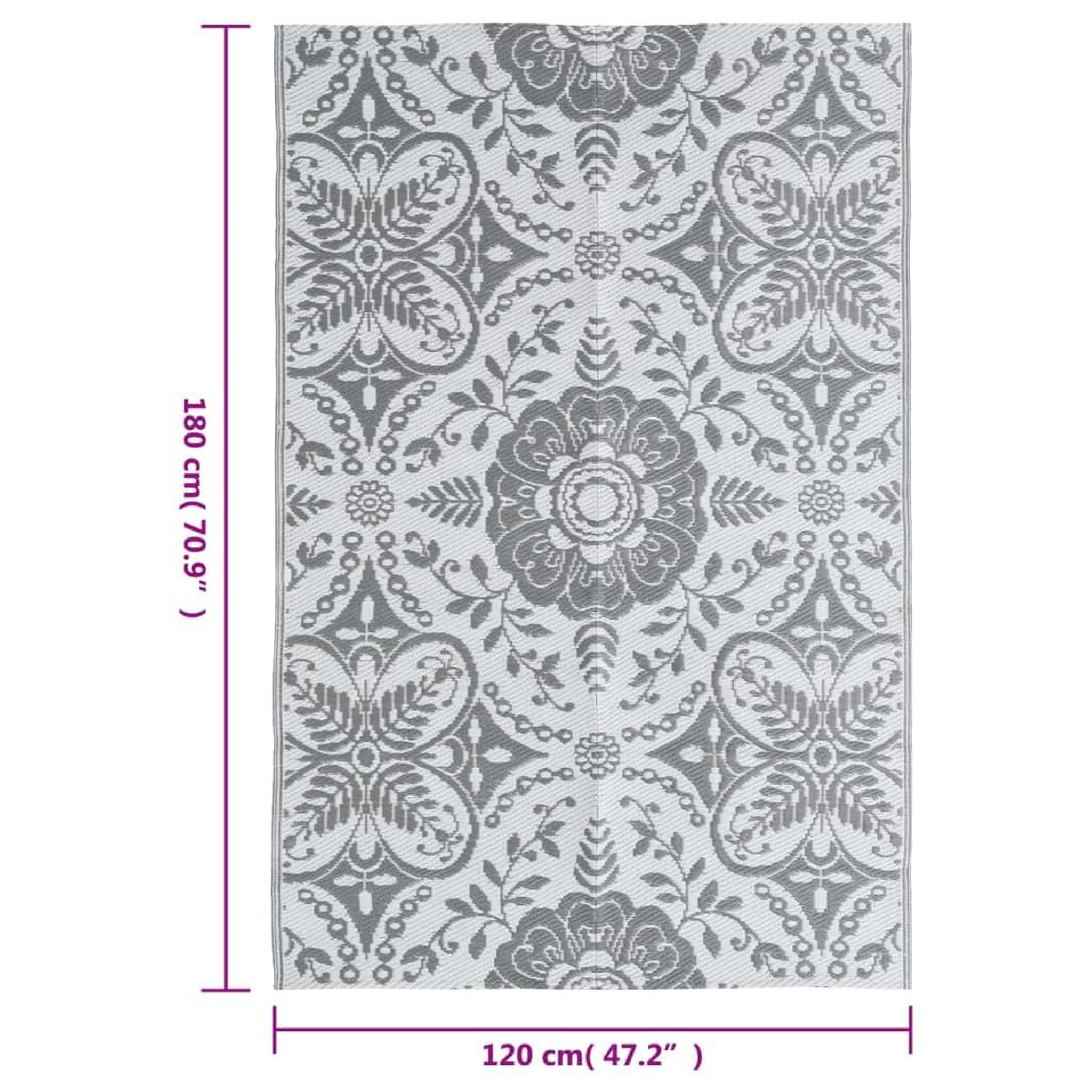 Voir la diapositive 6 : VIDAXL Tapis d'exterieur ARAKIL Gris clair 120x180 cm PP