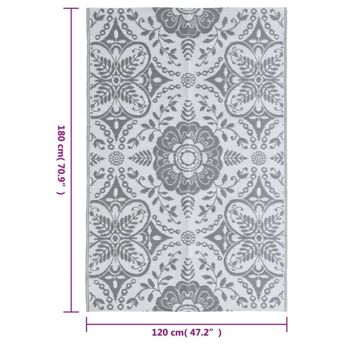 VIDAXL Tapis d'exterieur ARAKIL Gris clair 120x180 cm PP