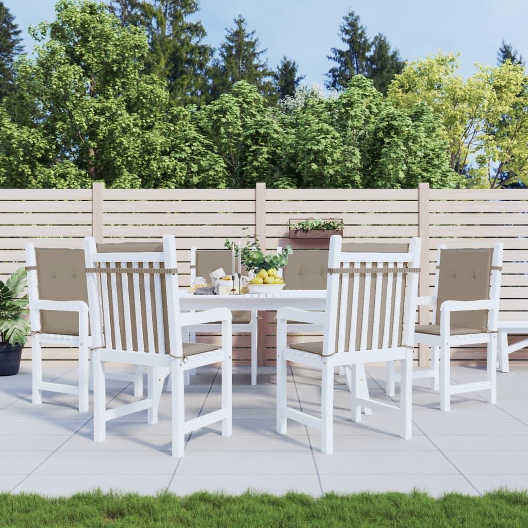 VIDAXL Coussins de chaise de jardin a dossier bas lot de 6 taupe