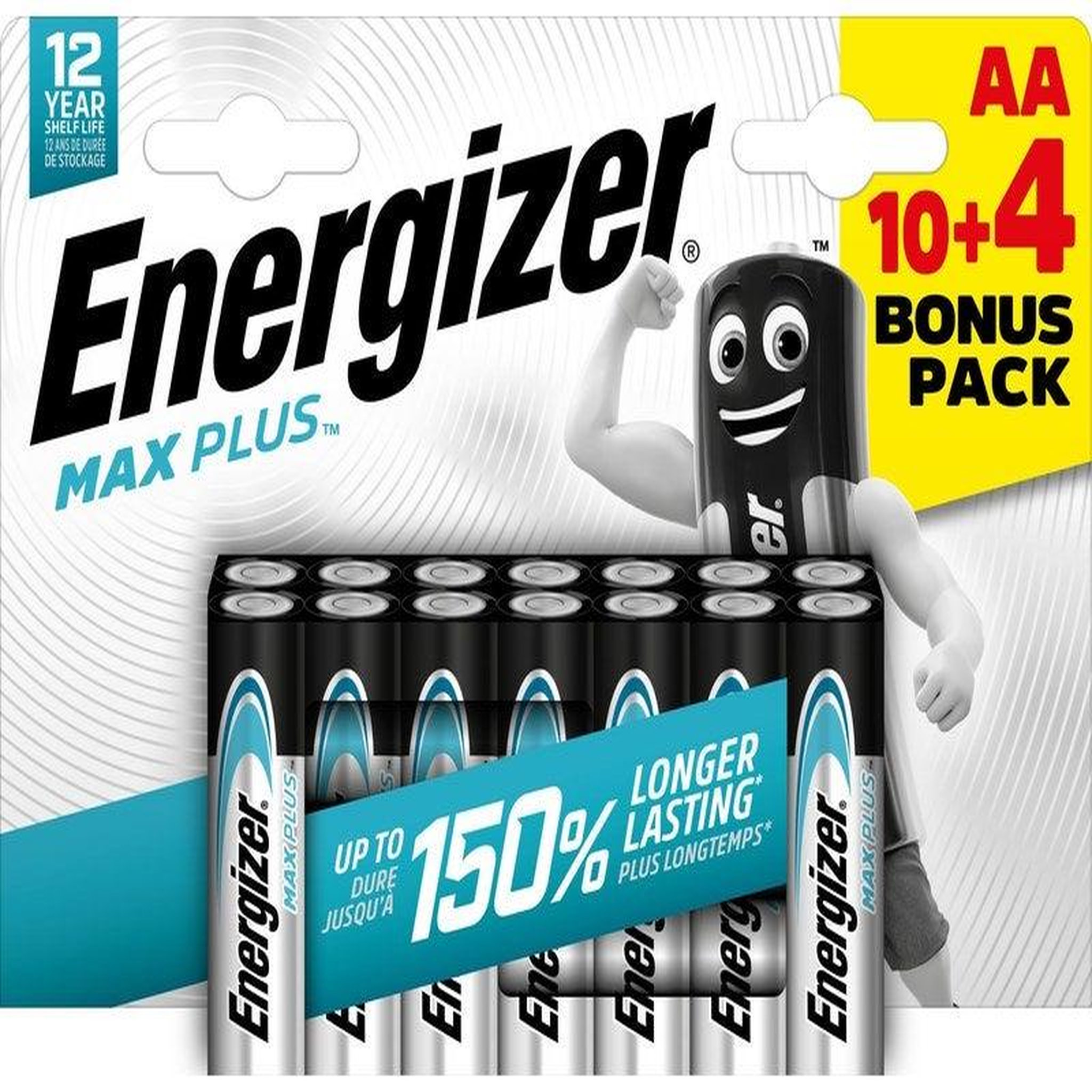 Energizer Lot de 10+4 piles alcaline AA , 1.5 V, ENERGIZER