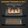 Voir la diapositive 5 : HOMCOM Cheminée bioéthanol design contemporain - brûleur 0,9 L - contrôle de flamme inclus - acier noir verre trempé