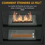Voir la diapositive 5 : HOMCOM Cheminée bioéthanol design contemporain - brûleur 0,9 L - contrôle de flamme inclus - acier noir verre trempé