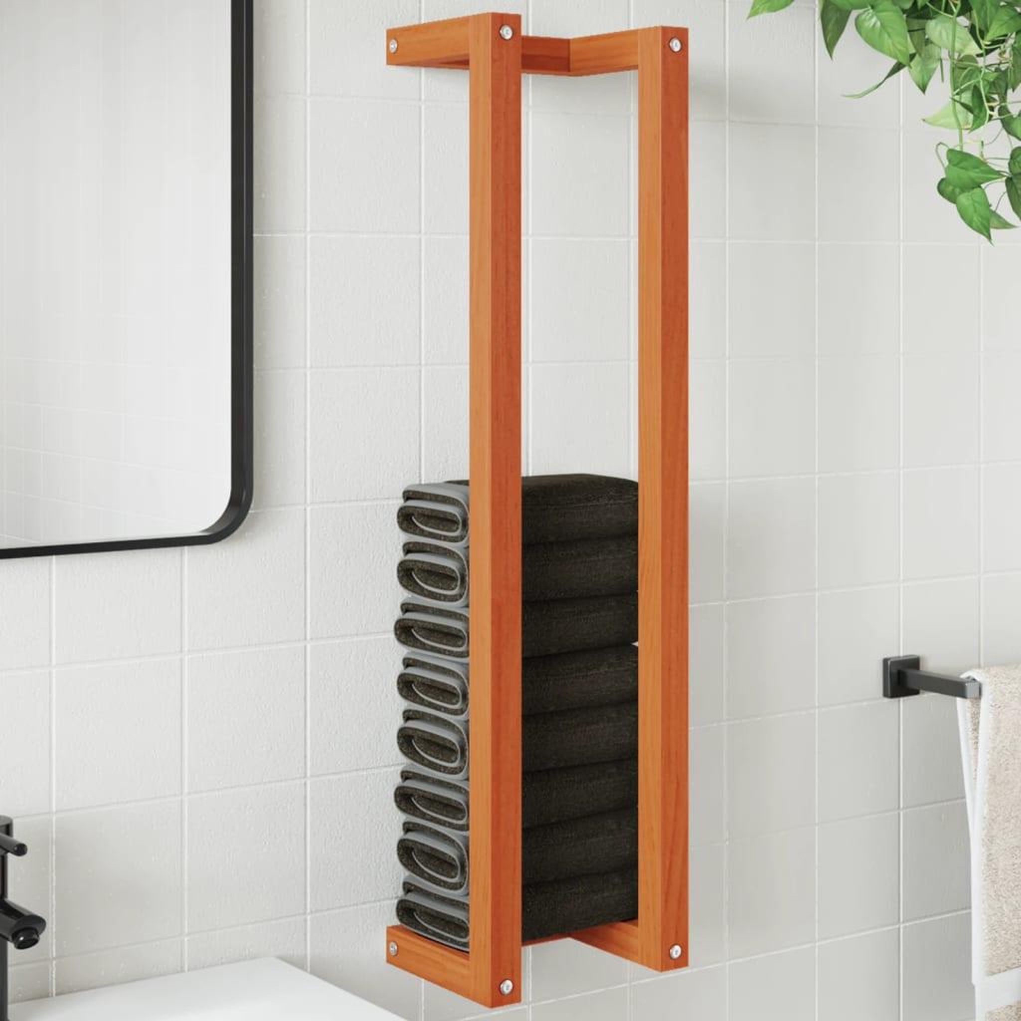 VIDAXL Porte-serviette marron cire 23x18x90 cm bois de pin massif
