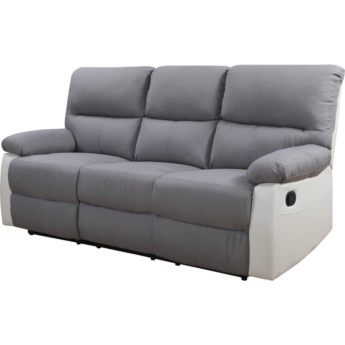 Habitat et Jardin Canapé relax  Lincoln  - 197 x 89 x 103 cm - 3 places - Blanc / Gris clair