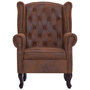Voir la diapositive 4 : VIDAXL Fauteuil Chesterfield et repose pieds Marron Similicuir daim