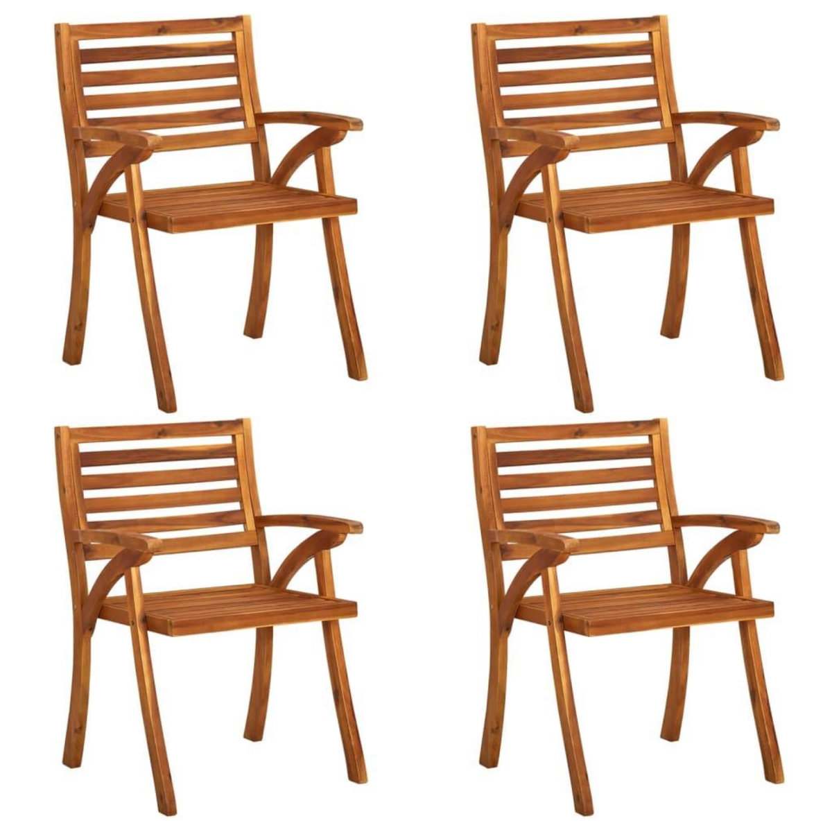 VIDAXL Chaises de jardin avec coussins lot de 4 Bois de teck solide