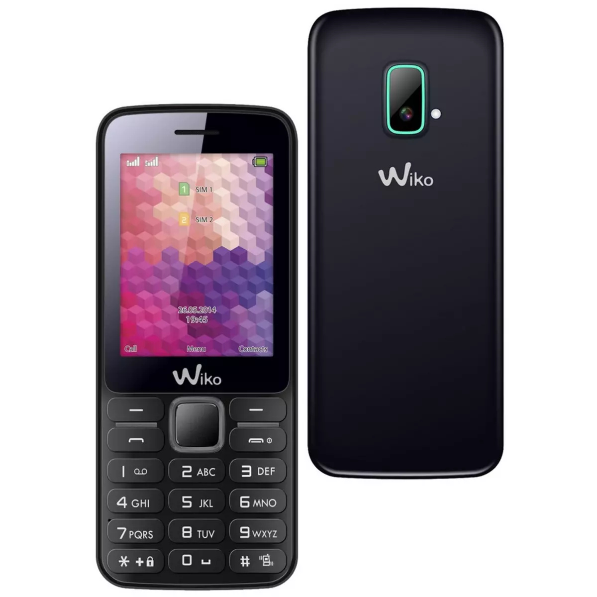 WIKO Téléphone non smartphone RIFF - Noir - Double SIM