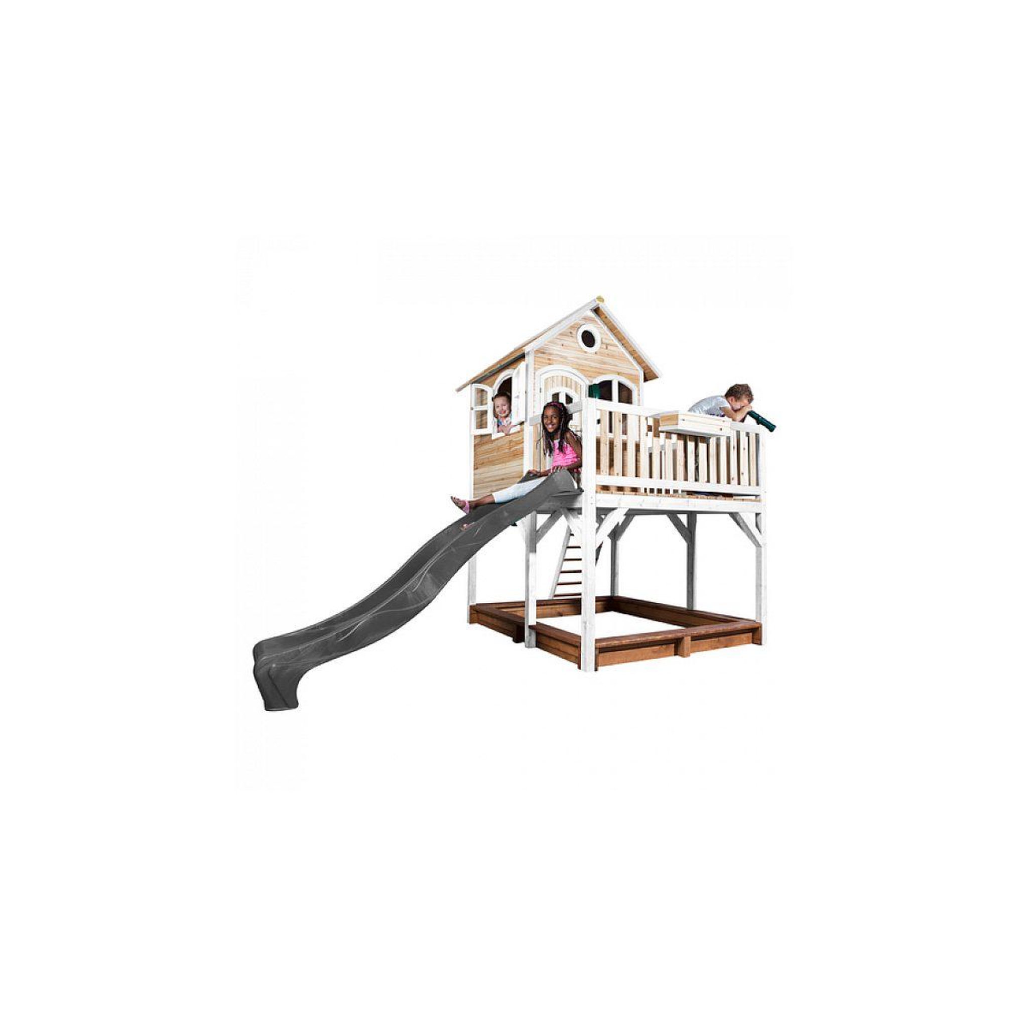 Voir la diapositive 5 : Axi House Axi classic liam maisonnette marron blanc toboggan gris