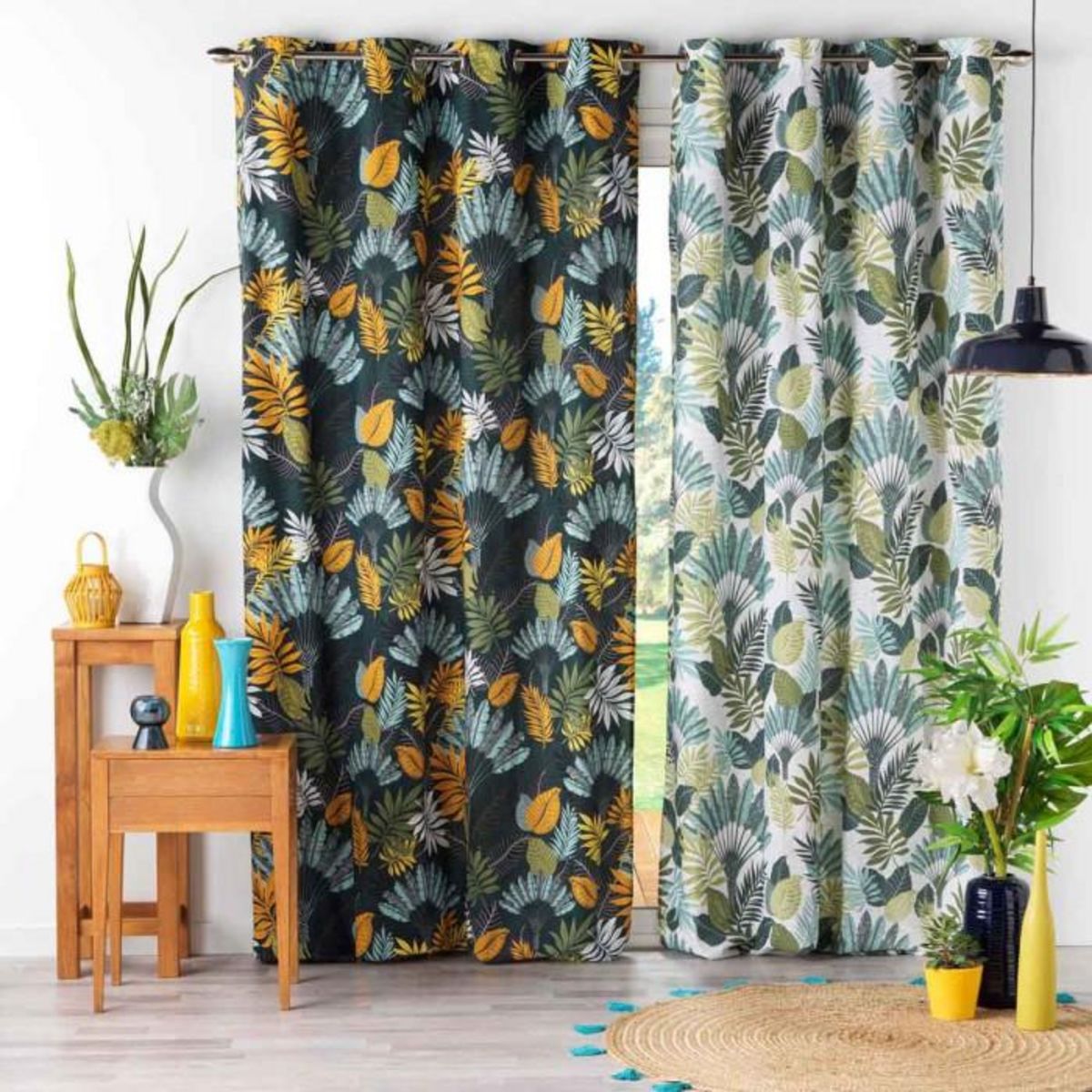 Paris Prix Rideau à Œillets Imprimé  Panazio  140x240cm Bleu