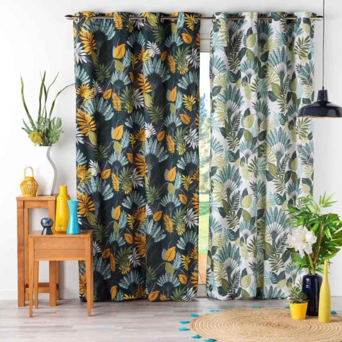 Paris Prix Rideau à Œillets Imprimé  Panazio  140x240cm Bleu