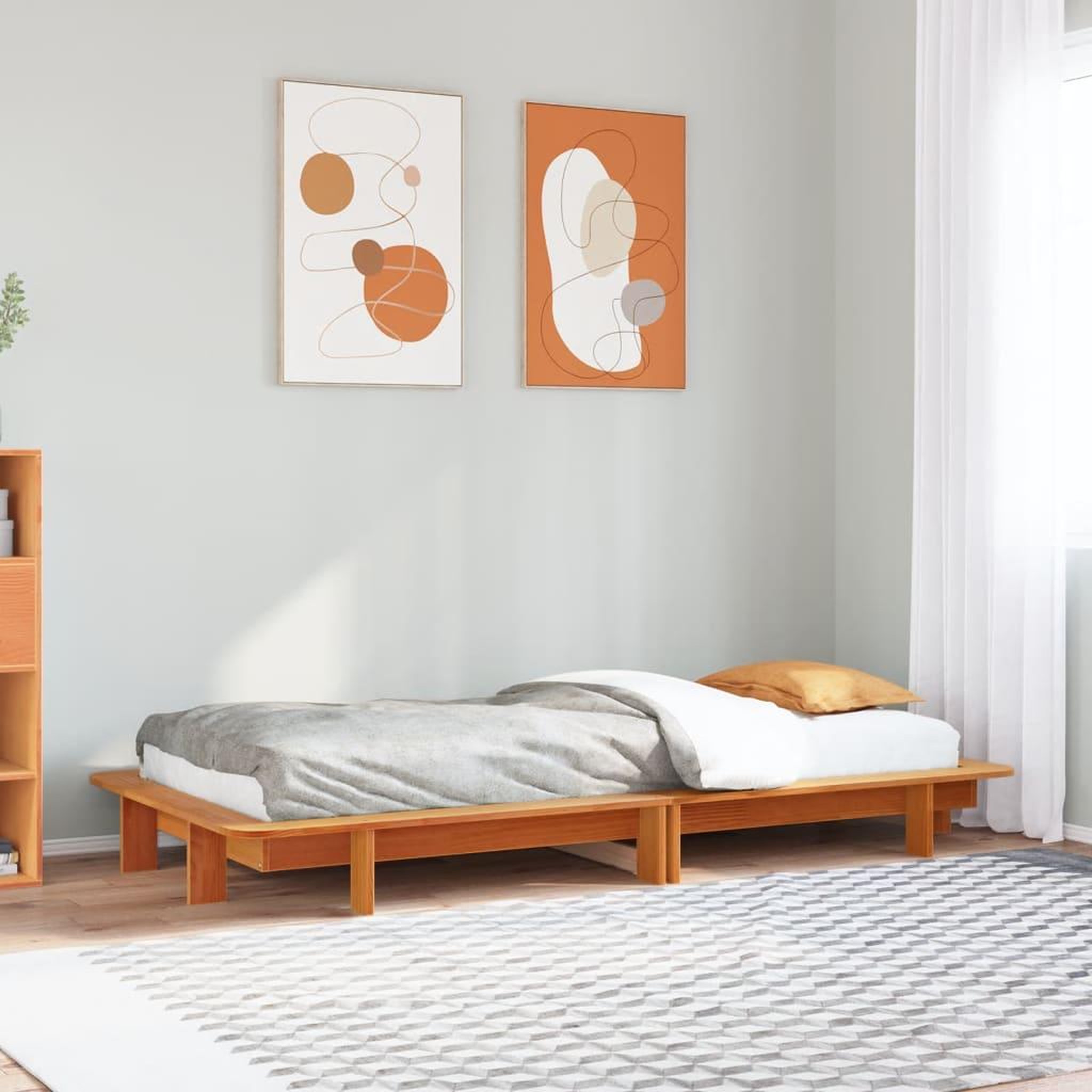 VIDAXL Cadre de lit sans matelas cire marron 75x190 cm bois pin massif