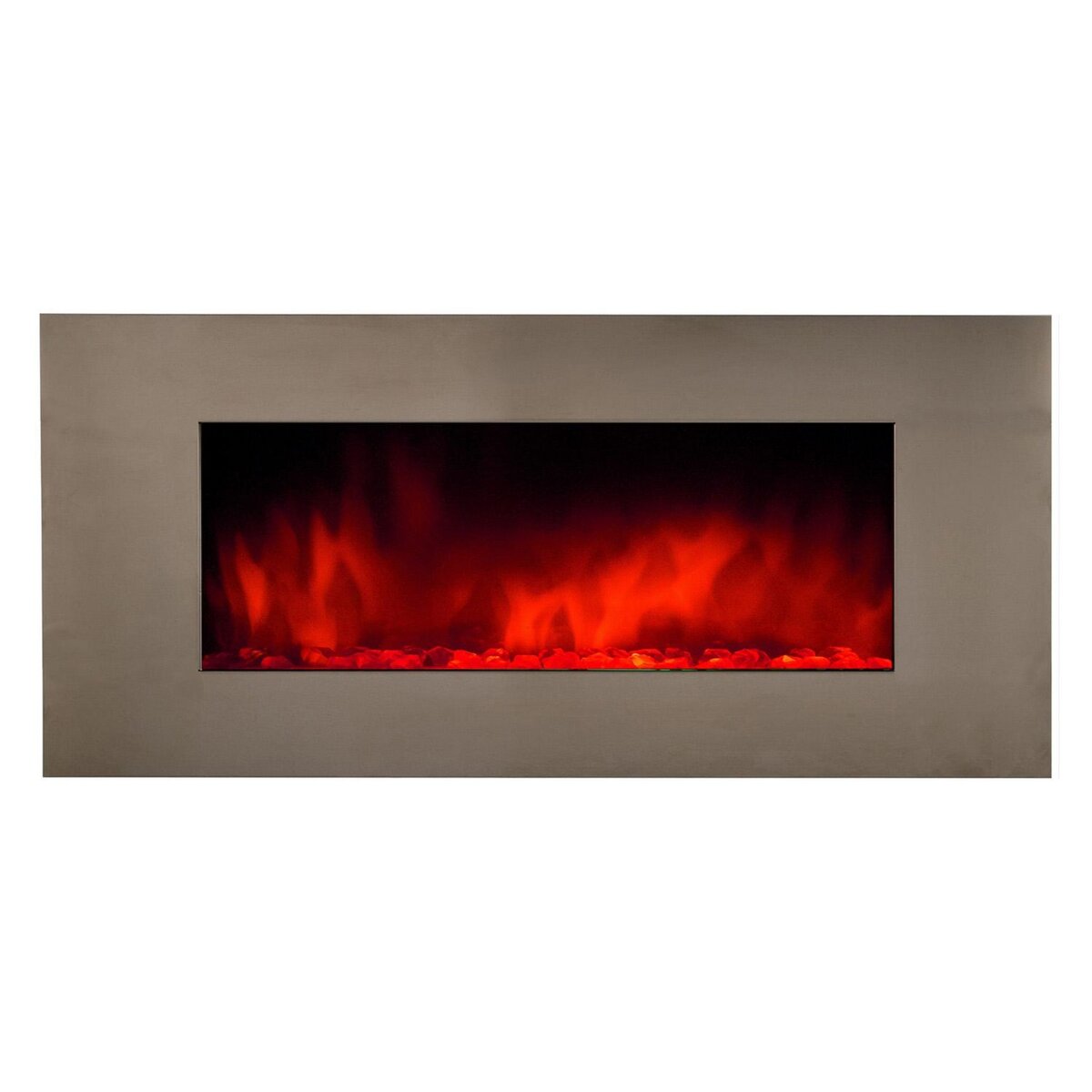 Chemin'arte Cheminée électrique 2000w avec télécommande - pure inox xxl