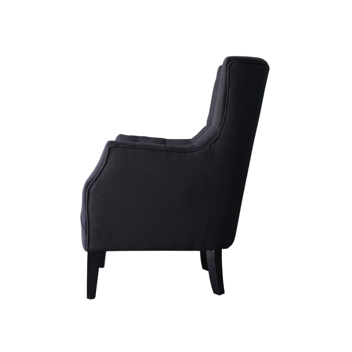 Habitat et Jardin Fauteuil Scandinave Tissu  Duchesse  - 76 x 83 x 100,5 cm - Noir