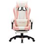 Voir la diapositive 2 : VIDAXL Fauteuil de jeux video et repose-pied Rose et blanc Similicuir