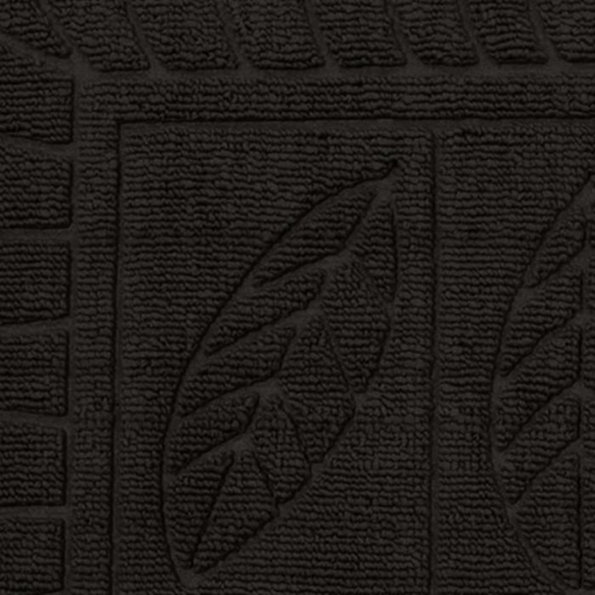 Paris Prix Tapis d'Entrée Demi-Lune  Feuilles  45x75cm Noir