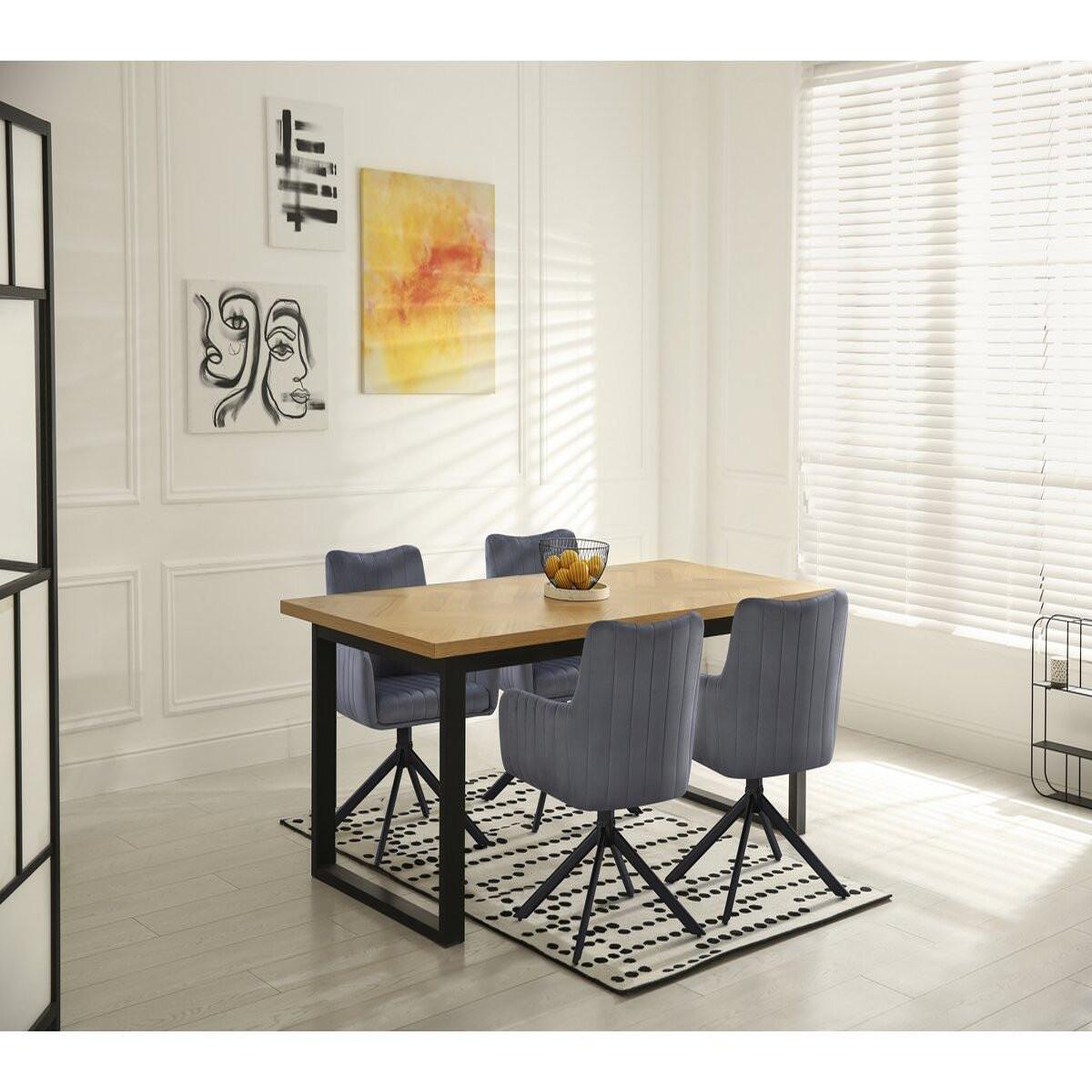 Voir la diapositive 2 : Habitat et Jardin Lot de 2 chaises en tissu  pharell  - 60 x 61 x 91 cm - gris