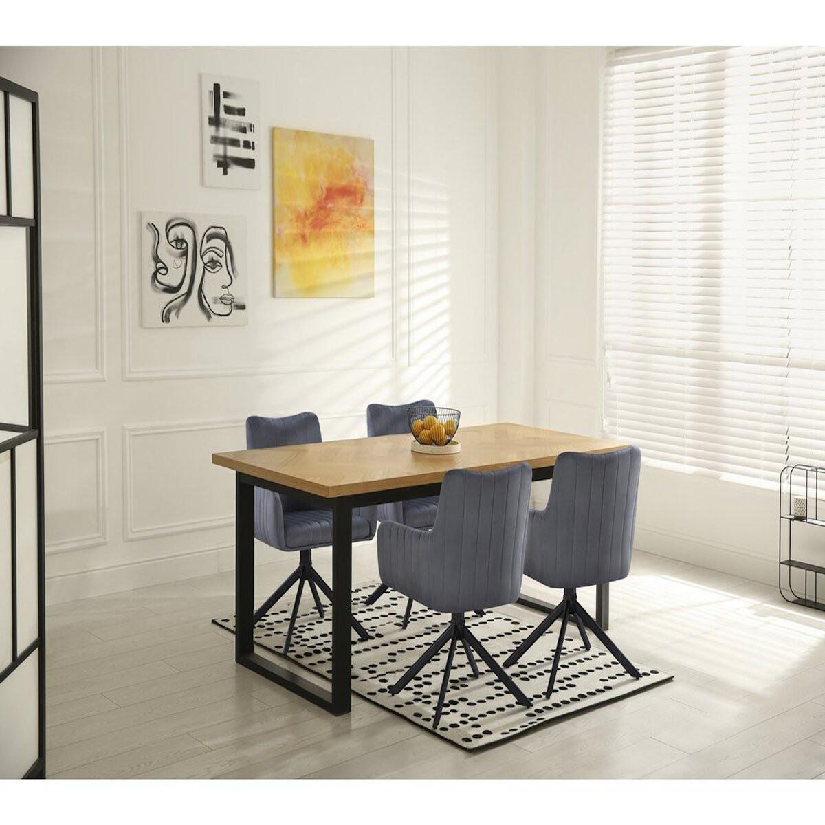 Habitat et Jardin Lot de 2 chaises en tissu  Pharell  - 60 x 61 x 91 cm - Gris