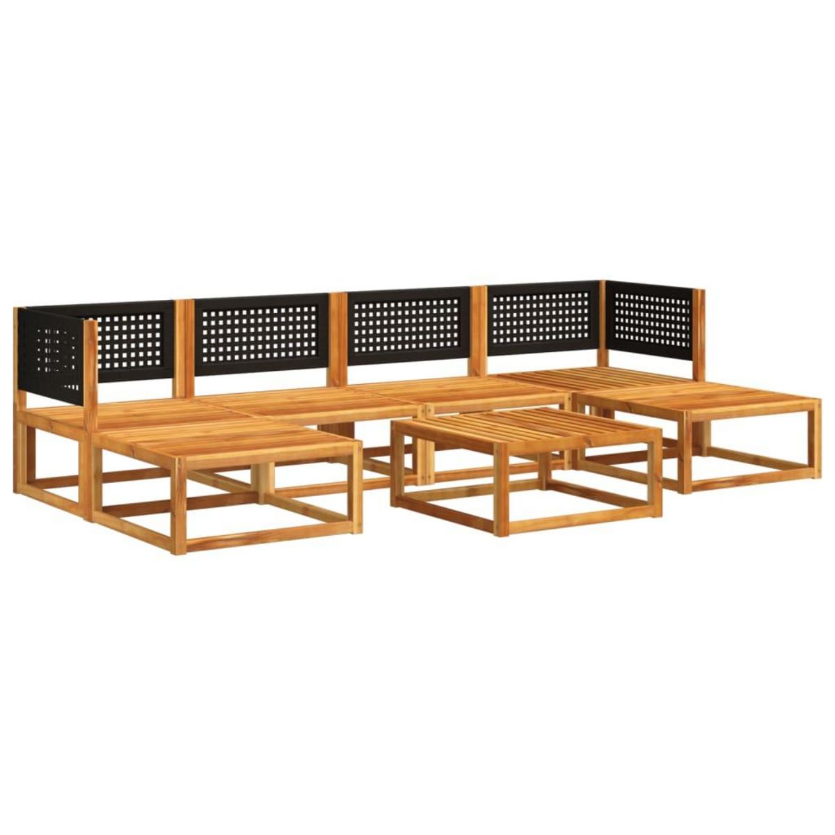 VIDAXL Salon de jardin avec coussins 7 pcs bois massif d'acacia