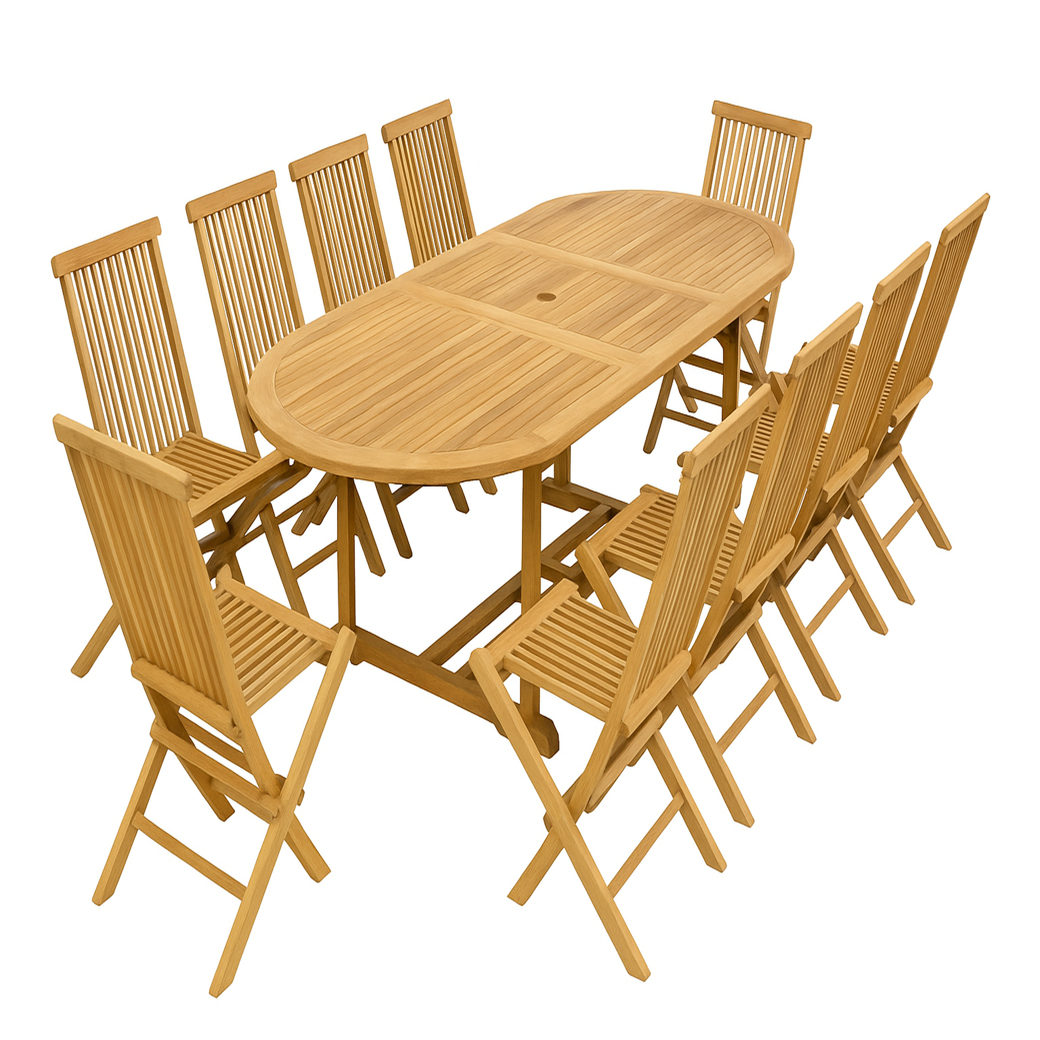 CONCEPT USINE Table ovale + 10 chaises KAJANG