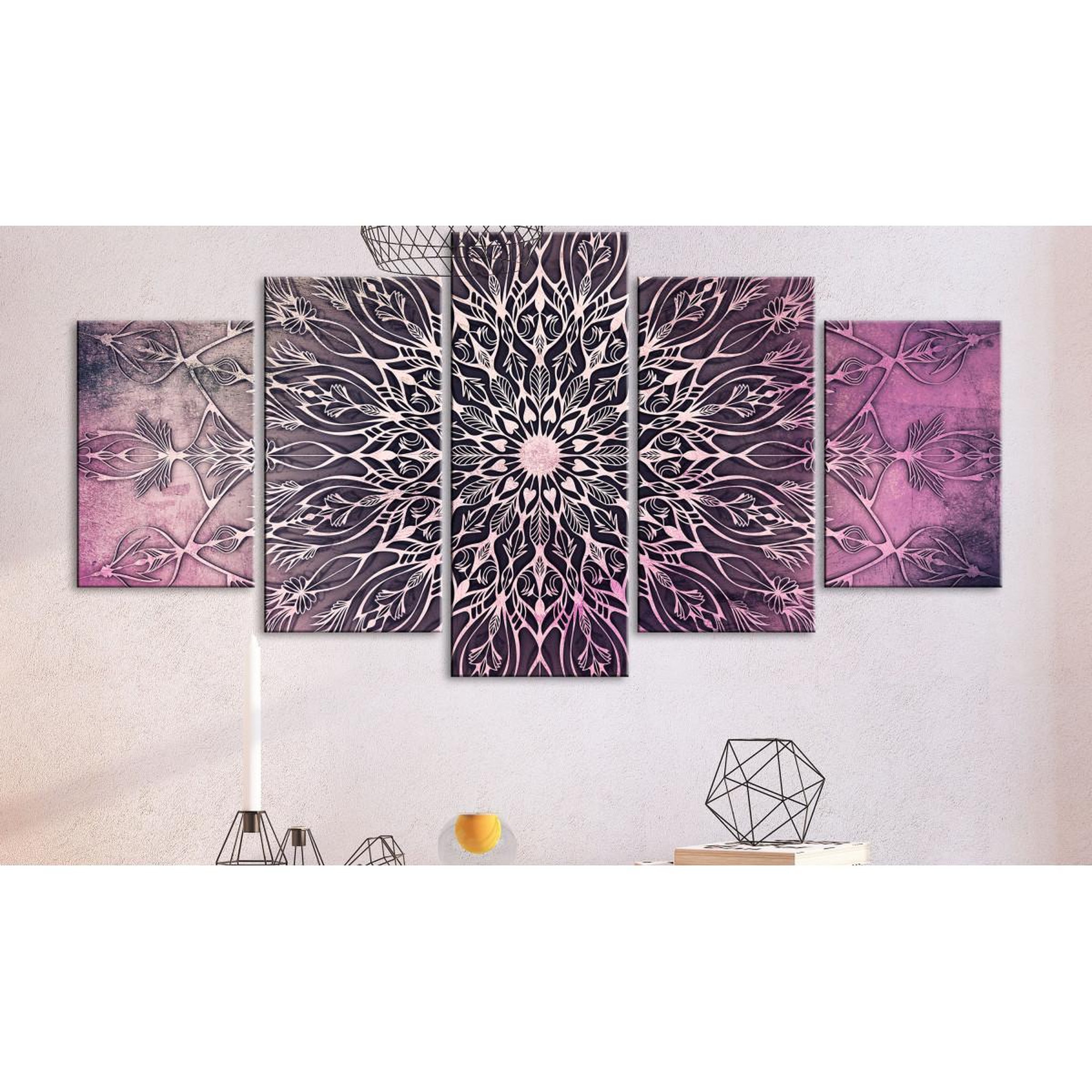 Voir la diapositive 2 : Paris Prix Tableau Imprimé 5 Panneaux  Center Wide Pink