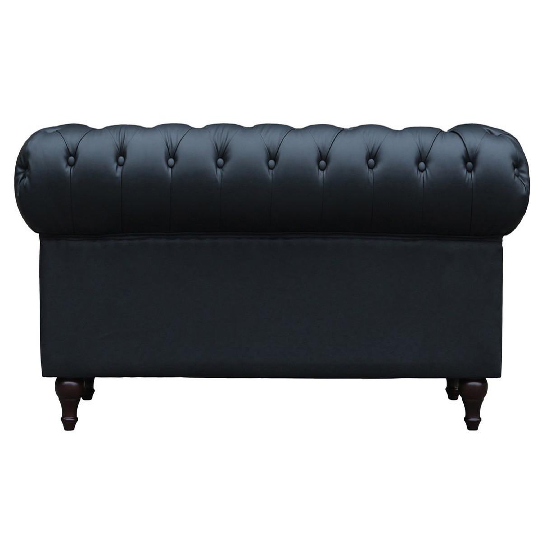 Voir la diapositive 3 : Habitat et Jardin Canapé fixe chesterfield  aliza  - 157 x 82 x 70 cm - 2 places - noir