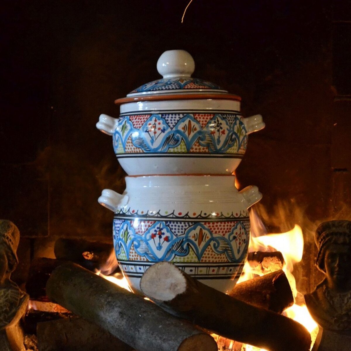 YODECO Service à couscous Marocain turquoise assiettes creuses