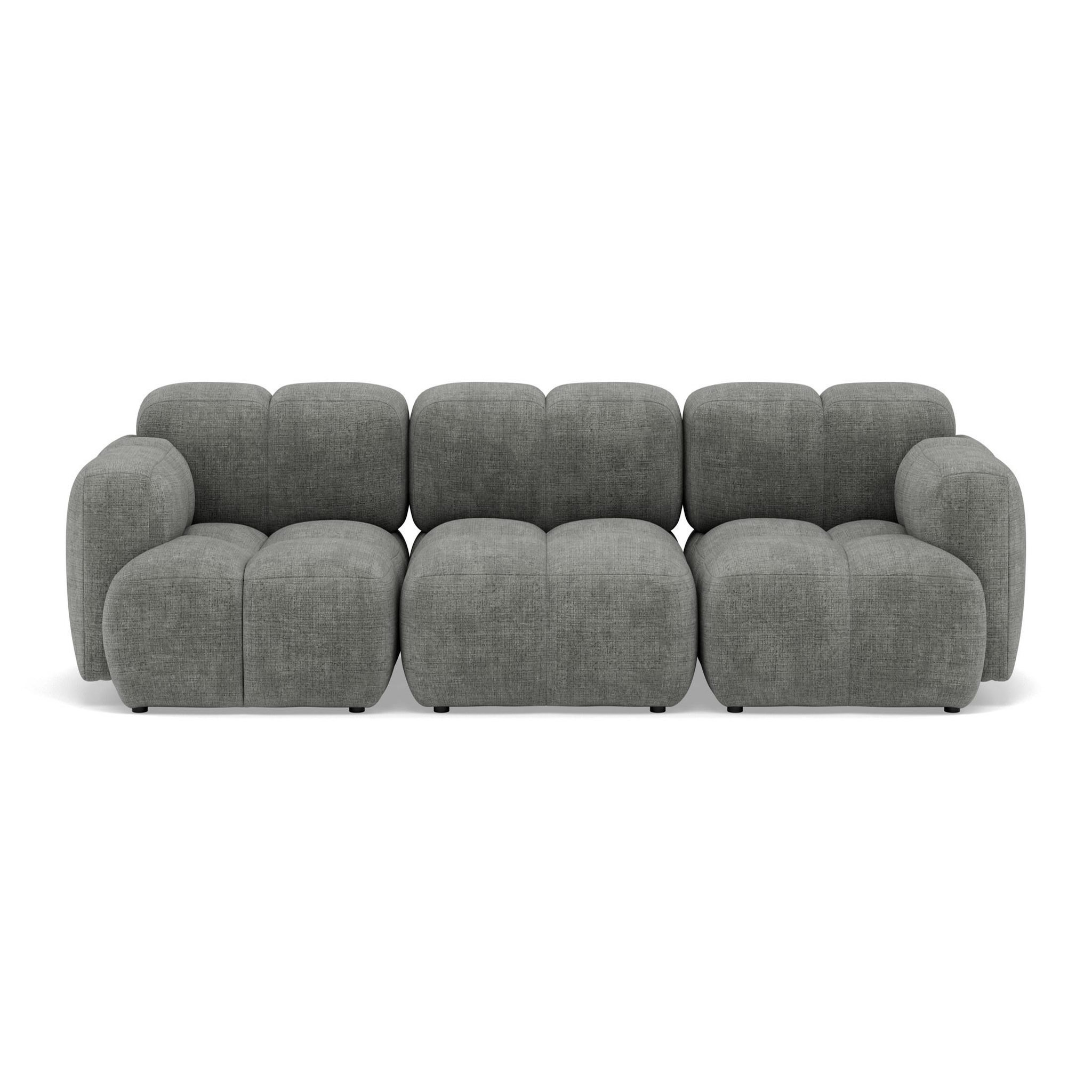 Voir la diapositive 1 : BEST MOBILIER Grace - canapé modulable 3 places en velours texturé