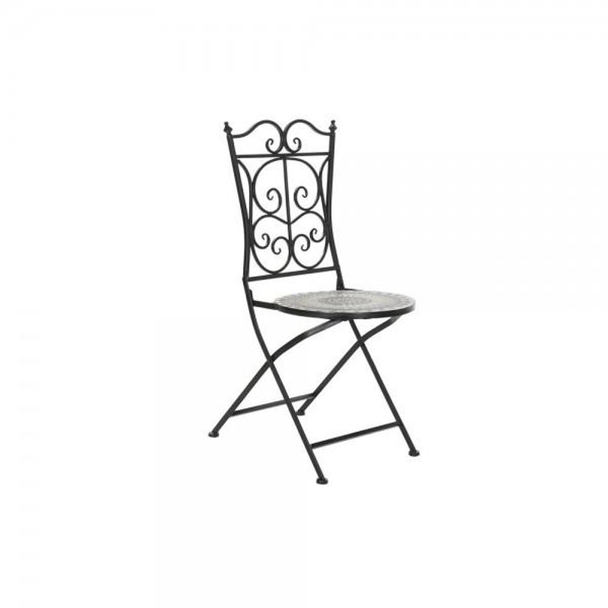 Voir la diapositive 1 : MARKET24 Chaise de jardin DKD Home Decor Noir 39 x 50 x 93 cm Céramique Multicouleur Forge (39 x 50 x 93 cm)