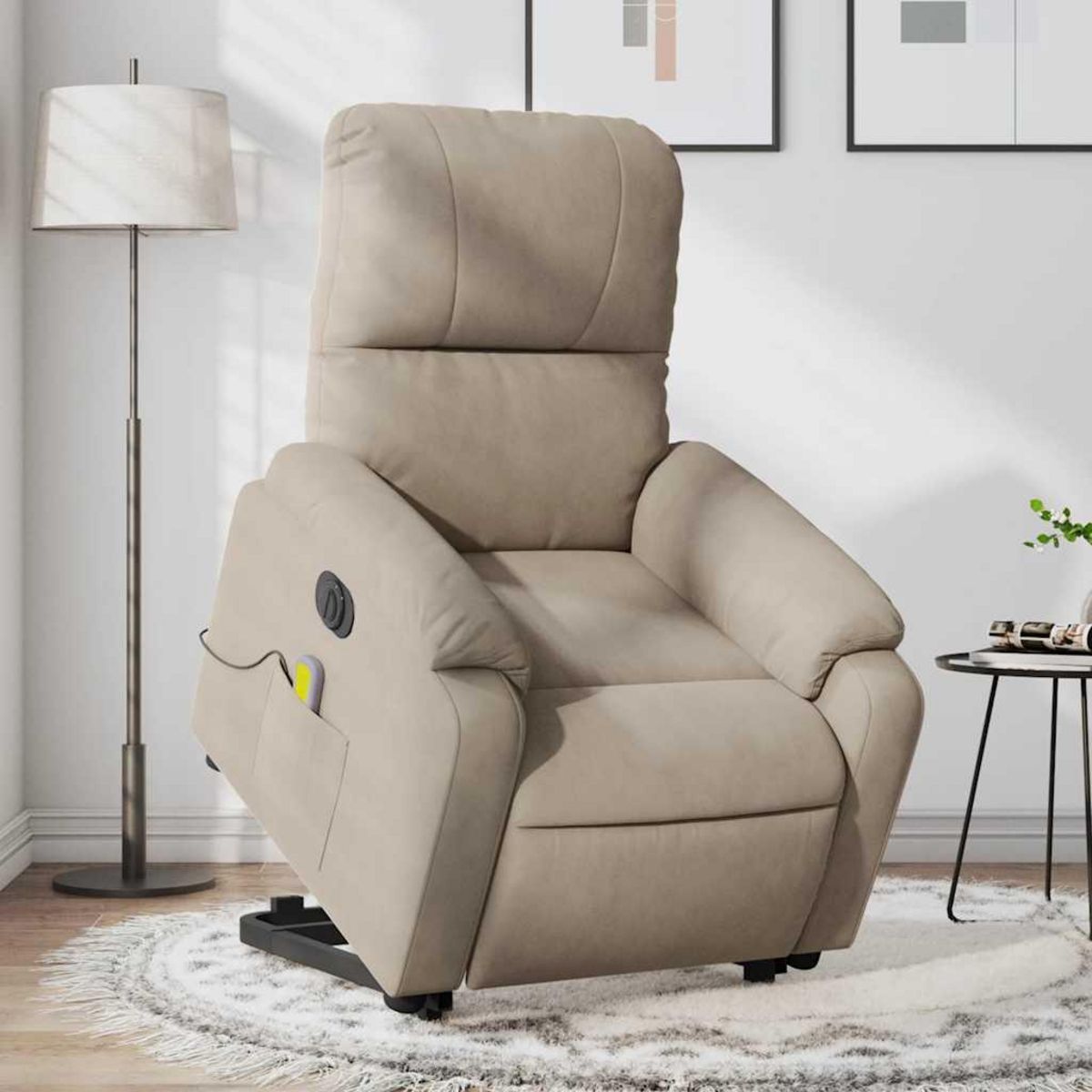 VIDAXL Fauteuil inclinable de massage electrique taupe