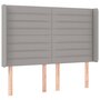 Voir la diapositive 3 : VIDAXL Tete de lit a LED Gris clair 147x16x118/128 cm Tissu