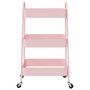Voir la diapositive 4 : VIDAXL Chariot de rangement a 3 niveaux rose 42x41,5x77 cm acier