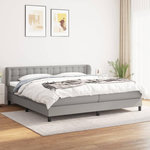 VIDAXL Sommier a lattes de lit avec matelas Gris clair 200x200cm Tissu