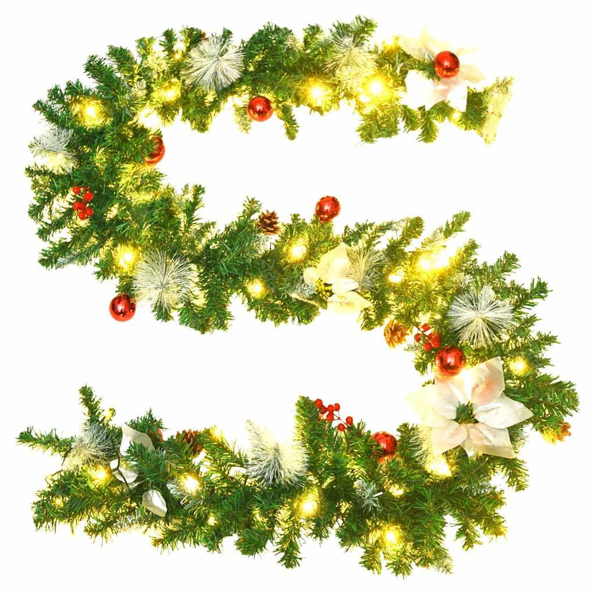 Voir la diapositive 5 : VIDAXL Guirlande de Noël avec lumieres LED Vert 2,7 m PVC