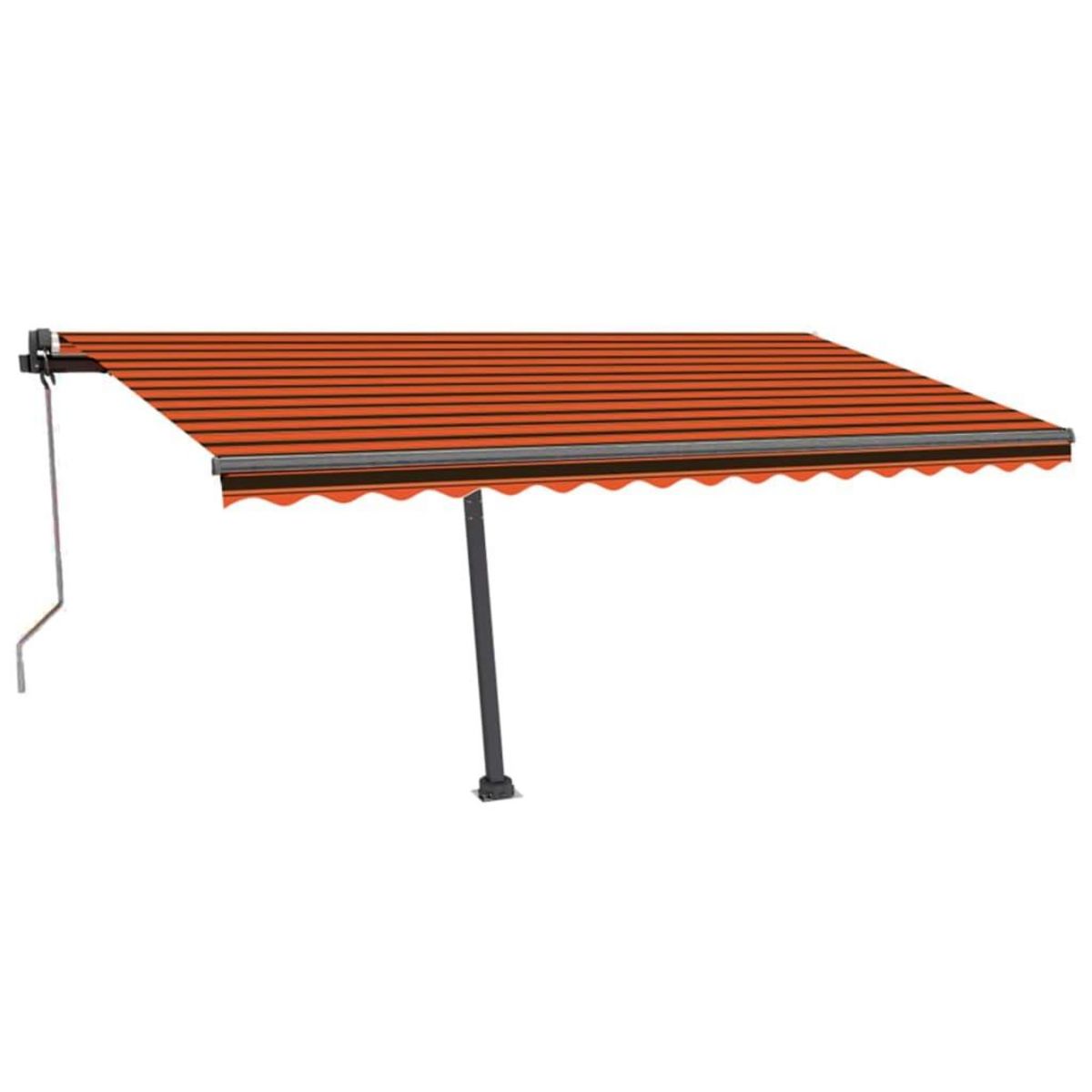 VIDAXL Auvent automatique capteur de vent/LED 400x300 cm Orange/marron