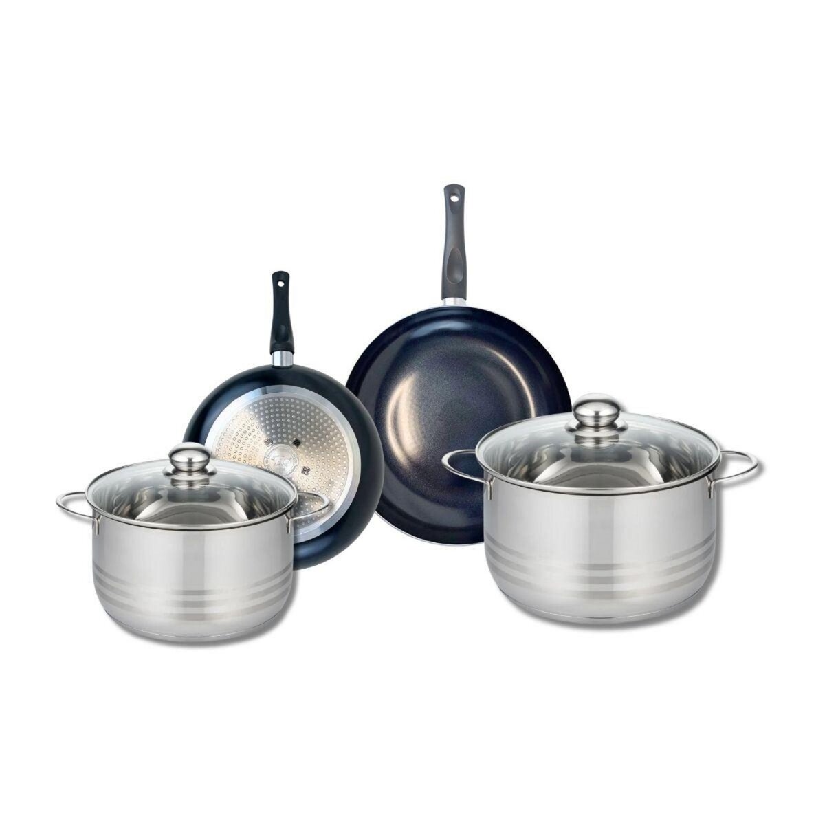 ELO Ensemble de 2 Poêles de cuisson 20 et 24 cm et 2 faitouts 20 et 24 cm Elo Prima Brillant