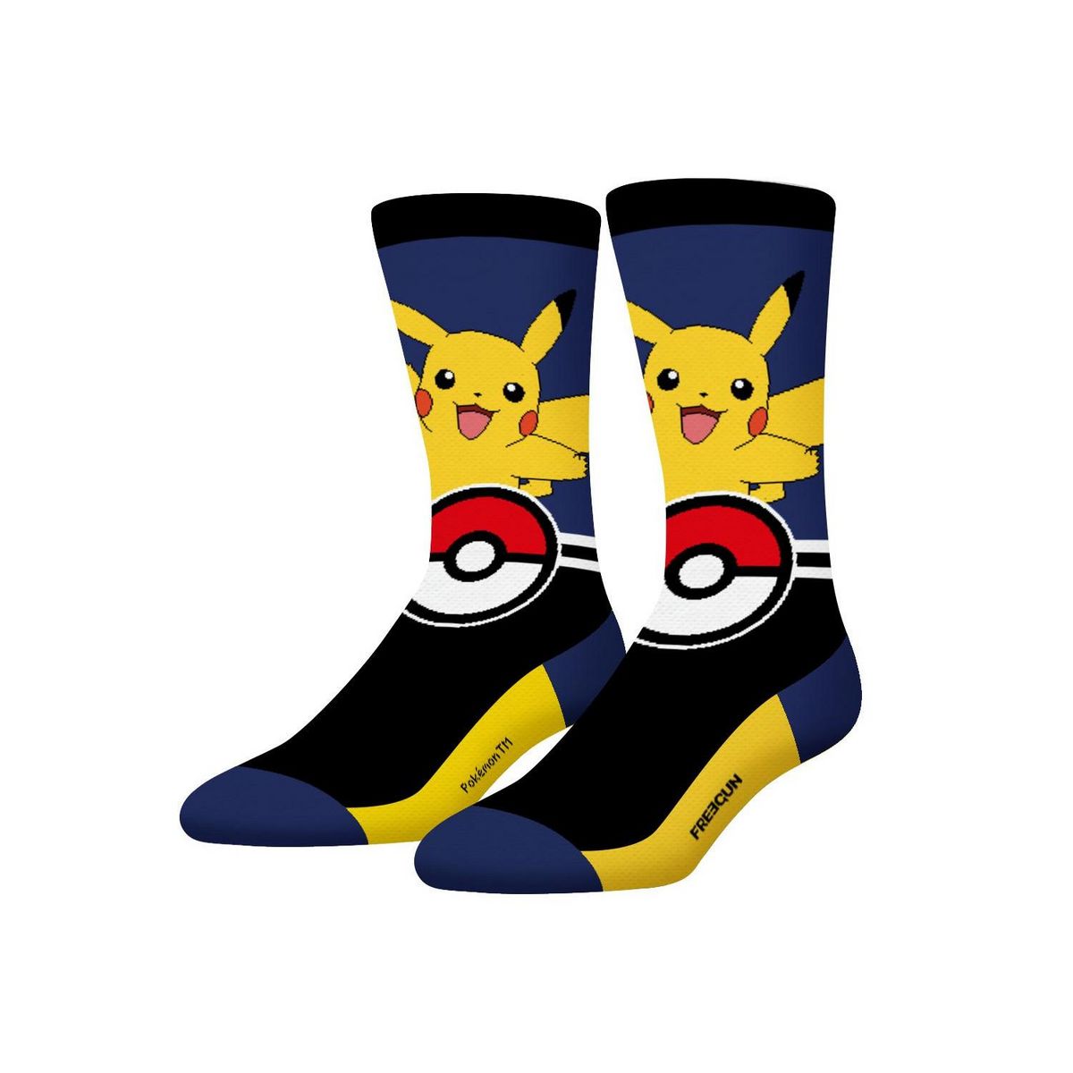 FREEGUN Lot de 4 paires de chaussettes Homme Pokémon Pikachu