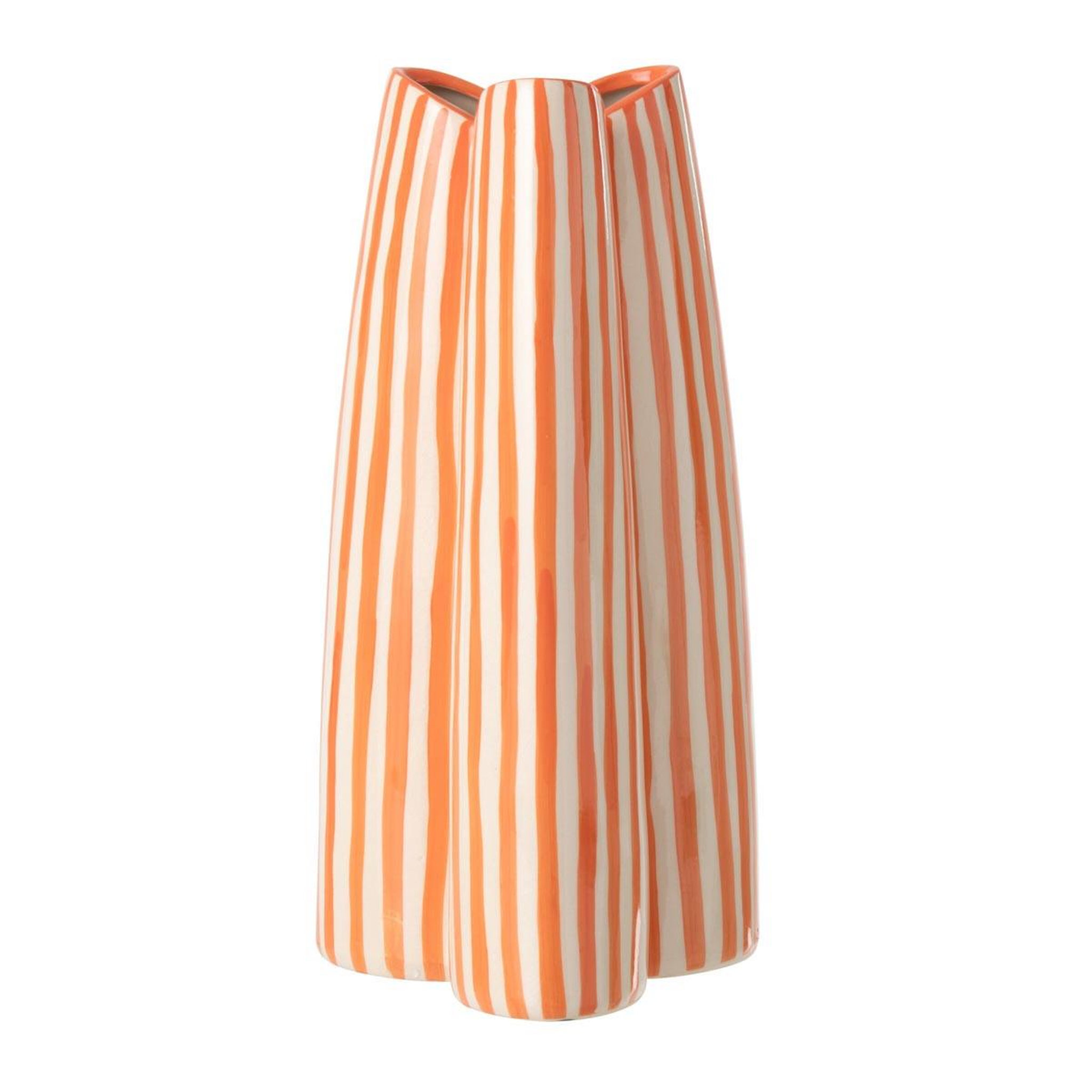 J-LINE Vase rayé en porcelaine  menton  44cm orange