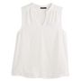 Voir la diapositive 3 : IN EXTENSO Blouse sans manche col v blanc femme