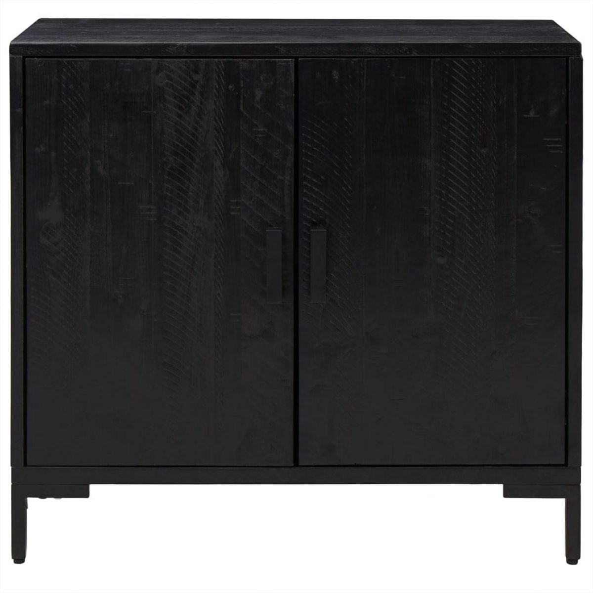 VIDAXL Buffet Noir 75x35x70 cm Bois de pin massif