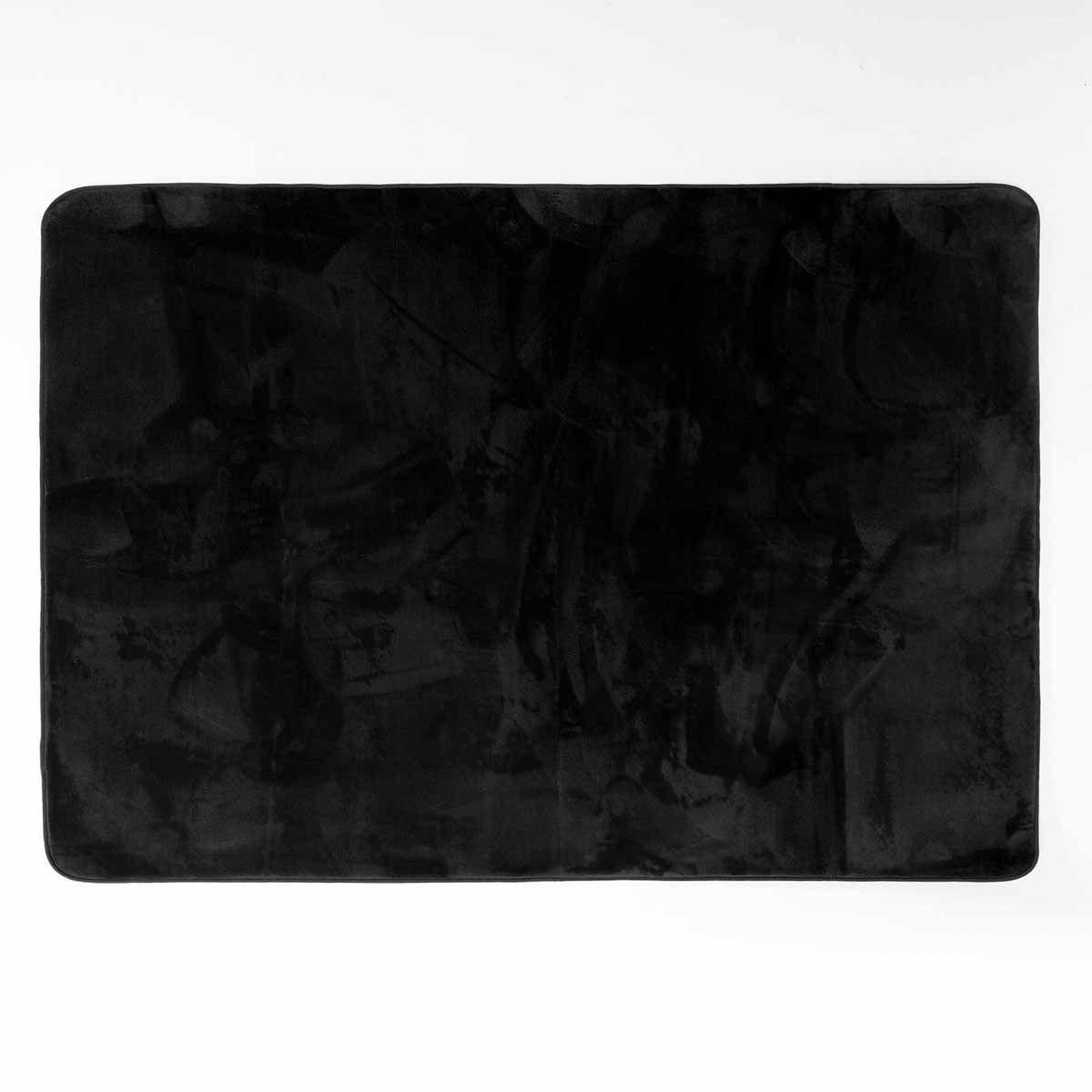 Voir la diapositive 3 : Douceur d'Intérieur Tapis uni en flanelle  flanou  120x170cm noir