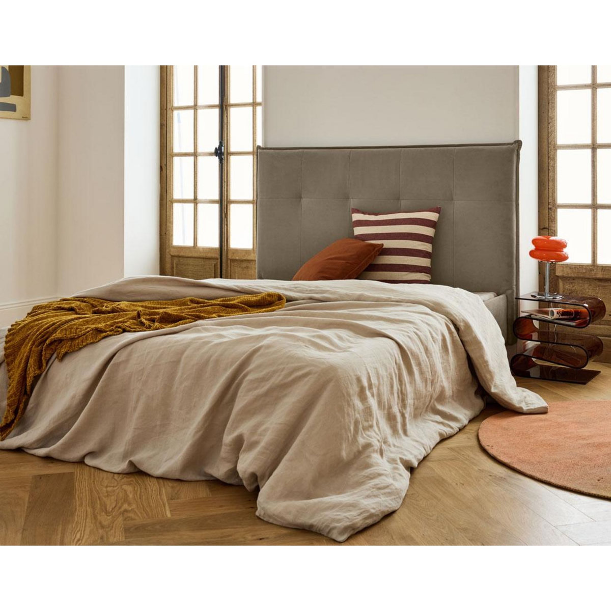 BEST MOBILIER Dali - cadre de lit - 140x190 - en velours