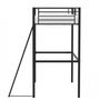 Voir la diapositive 6 : MARKET24 Lit mezzanine enfant ELIOT en métal noir 90x190cm avec sommier inclus