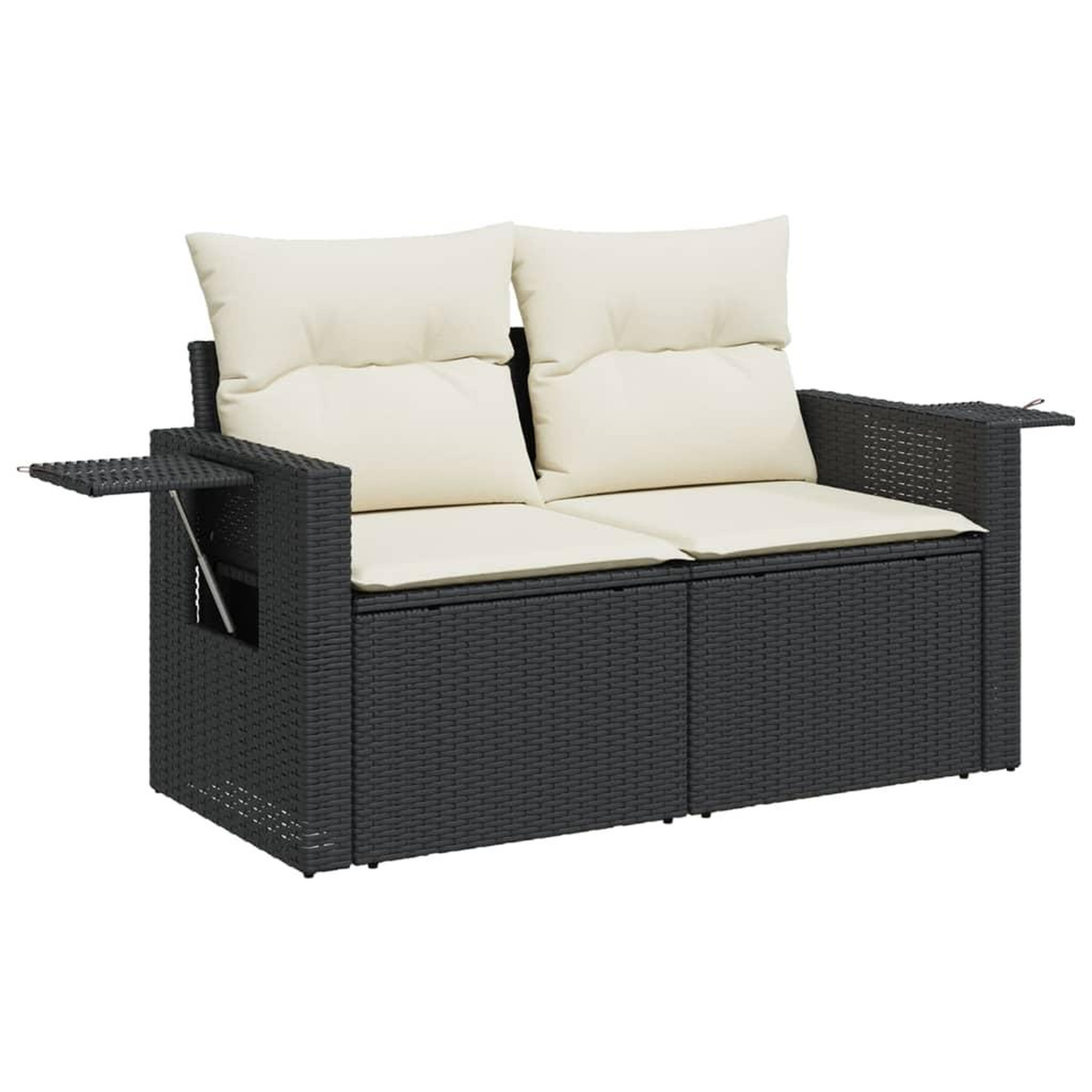 Voir la diapositive 4 : VIDAXL Salon de jardin 6 pcs avec coussins noir resine tressee