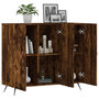 Voir la diapositive 4 : VIDAXL Buffet chene fume 90x34x80 cm bois d'ingenierie