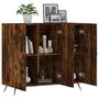 Voir la diapositive 4 : VIDAXL Buffet chene fume 90x34x80 cm bois d'ingenierie
