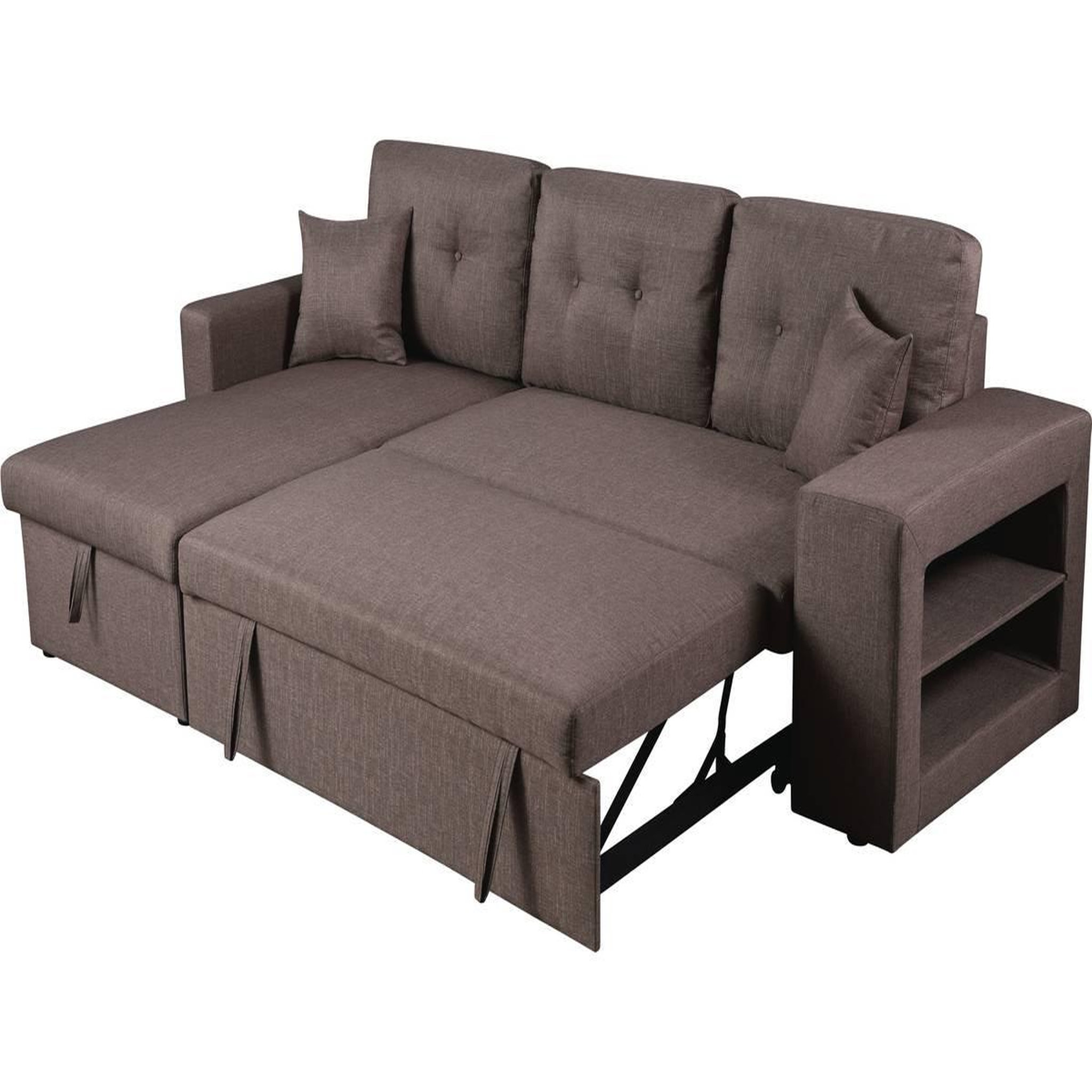 Voir la diapositive 4 : Habitat et Jardin Canapé d'angle convertible/réversible  axel  - 3 places - taupe