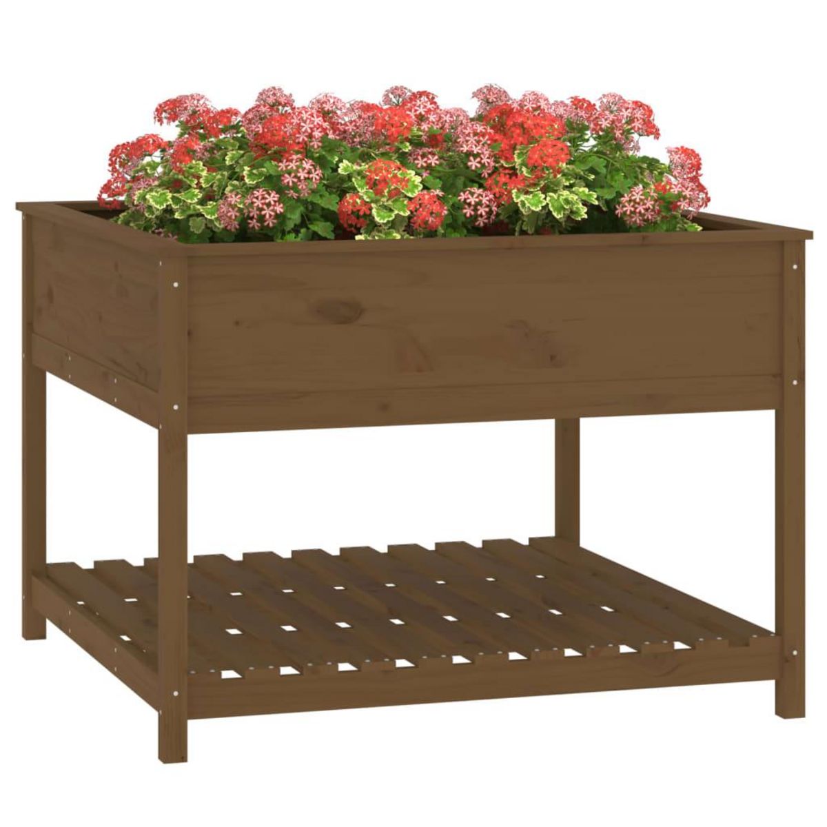 VIDAXL Jardiniere et etagere Marron miel 111,5x111,5x81 cm Bois de pin